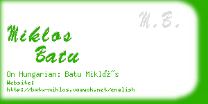 miklos batu business card